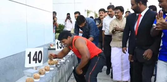 Iron Man Of India Who Broke 122 Coconuts In 60 Seconds